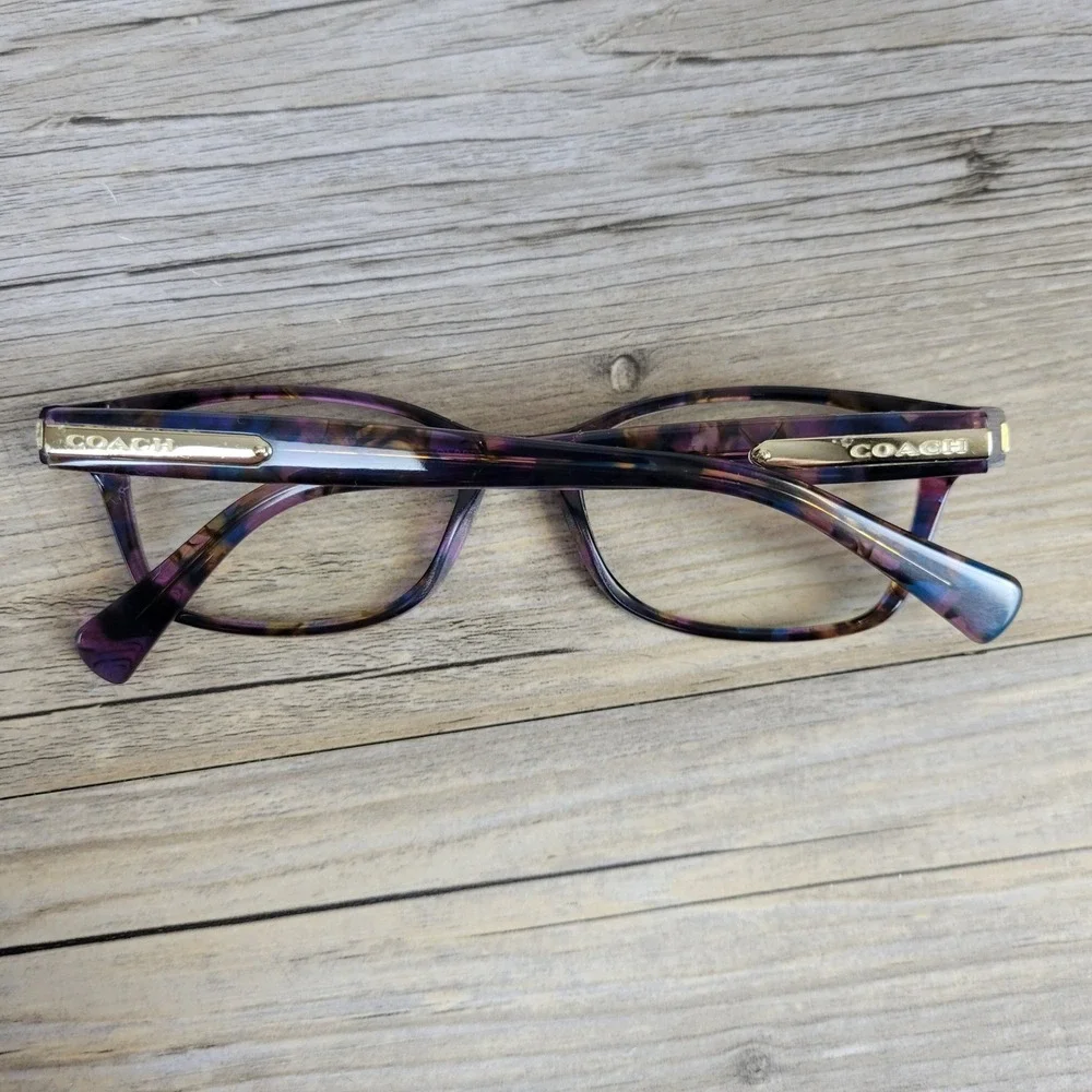 Coach Eyeglass Frames HC 6065 5288 Confetti‎ Purple Women 51-17-135 Rectangular